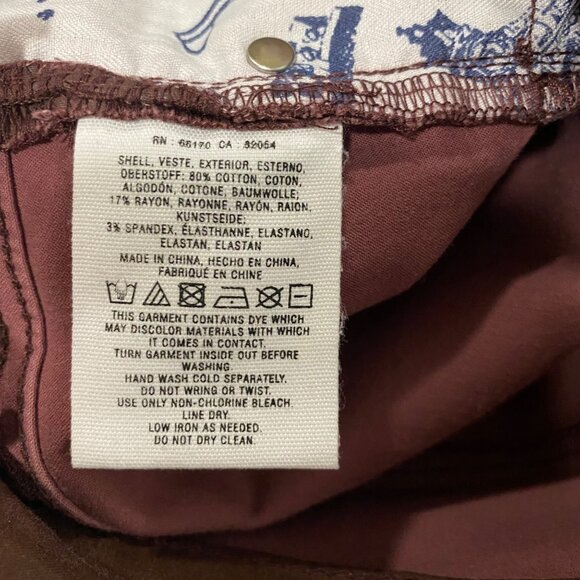 Anthro Pilcro‎ Script Coated Jeans with Side Lace Up Ties Size 28 in Clay - Picture 9 of 12